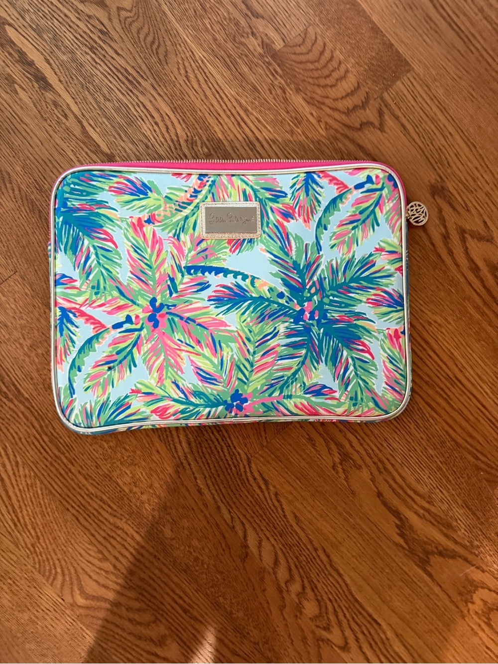 Colorful Palm Print Zip Pouch - Multi